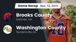 Recap: Brooks County  vs. Washington County  2019
