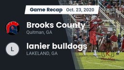 Recap: Brooks County  vs. lanier bulldogs 2020