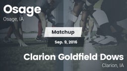 Matchup: Osage vs. Clarion Goldfield Dows  2016