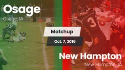 Matchup: Osage vs. New Hampton  2016