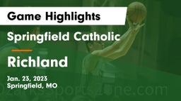 Springfield Catholic  vs Richland  Game Highlights - Jan. 23, 2023