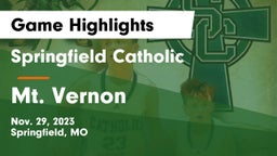 Springfield Catholic  vs Mt. Vernon  Game Highlights - Nov. 29, 2023