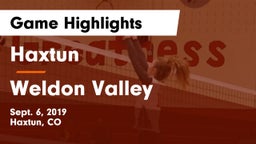 Haxtun  vs Weldon Valley Game Highlights - Sept. 6, 2019