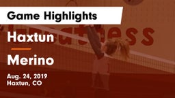 Haxtun  vs Merino Game Highlights - Aug. 24, 2019