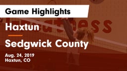 Haxtun  vs Sedgwick County Game Highlights - Aug. 24, 2019