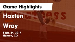 Haxtun  vs Wray Game Highlights - Sept. 24, 2019