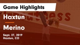 Haxtun  vs Merino Game Highlights - Sept. 27, 2019