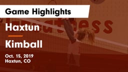 Haxtun  vs Kimball  Game Highlights - Oct. 15, 2019
