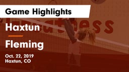 Haxtun  vs Fleming Game Highlights - Oct. 22, 2019