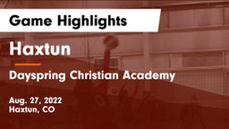 Haxtun  vs Dayspring Christian Academy Game Highlights - Aug. 27, 2022