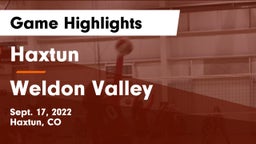 Haxtun  vs Weldon Valley Game Highlights - Sept. 17, 2022