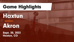 Haxtun  vs Akron  Game Highlights - Sept. 30, 2022