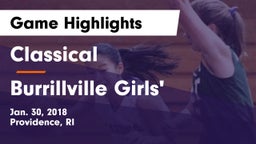 Classical  vs Burrillville  Girls' Game Highlights - Jan. 30, 2018