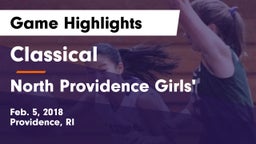 Classical  vs North Providence  Girls' Game Highlights - Feb. 5, 2018