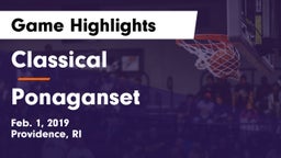 Classical  vs Ponaganset  Game Highlights - Feb. 1, 2019