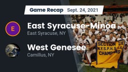 Recap: East Syracuse-Minoa  vs. West Genesee  2021