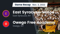 Recap: East Syracuse-Minoa  vs. Owego Free Academy  2022