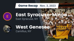 Recap: East Syracuse-Minoa  vs. West Genesee  2023