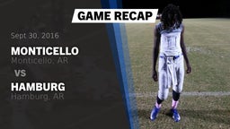 Recap: Monticello  vs. Hamburg  2016