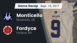 Recap: Monticello  vs. Fordyce  2017