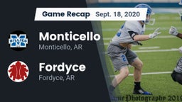Recap: Monticello  vs. Fordyce  2020