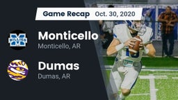 Recap: Monticello  vs. Dumas  2020