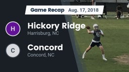Recap: Hickory Ridge  vs. Concord  2018