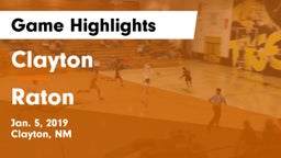 Clayton  vs Raton Game Highlights - Jan. 5, 2019