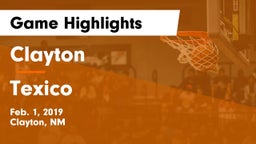 Clayton  vs Texico  Game Highlights - Feb. 1, 2019