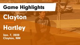 Clayton  vs Hartley  Game Highlights - Jan. 7, 2020