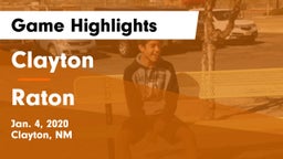 Clayton  vs Raton Game Highlights - Jan. 4, 2020