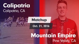 Matchup: Calipatria vs. Mountain Empire  2015