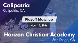 Matchup: Calipatria vs. Horizon Christian Academy 2016