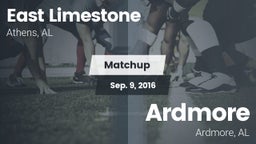 Matchup: East Limestone vs. Ardmore  2016