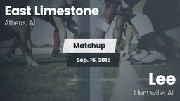 Matchup: East Limestone vs. Lee  2016