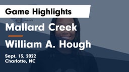 Mallard Creek  vs William A. Hough  Game Highlights - Sept. 13, 2022