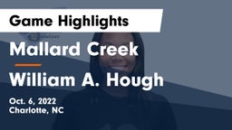 Mallard Creek  vs William A. Hough  Game Highlights - Oct. 6, 2022
