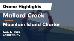 Mallard Creek  vs Mountain Island Charter Game Highlights - Aug. 17, 2023
