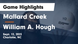 Mallard Creek  vs William A. Hough  Game Highlights - Sept. 12, 2023