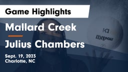 Mallard Creek  vs Julius Chambers  Game Highlights - Sept. 19, 2023
