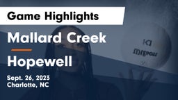 Mallard Creek  vs Hopewell  Game Highlights - Sept. 26, 2023