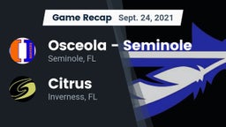 Recap: Osceola  - Seminole vs. Citrus  2021