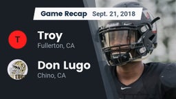 Recap: Troy  vs. Don Lugo  2018