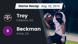 Recap: Troy  vs. Beckman  2019