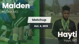 Matchup: Malden vs. Hayti  2019