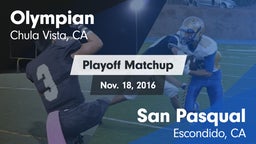 Matchup: Olympian vs. San Pasqual  2016