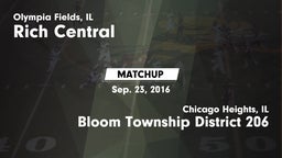 Matchup: Rich Central vs. Bloom Township  District 206 2016