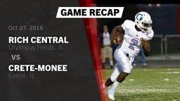 Recap: Rich Central  vs. Crete-Monee  2016