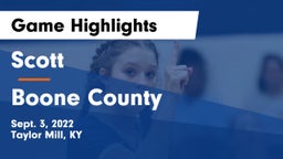 Scott  vs Boone County  Game Highlights - Sept. 3, 2022