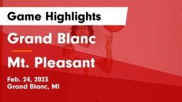 Grand Blanc  vs Mt. Pleasant  Game Highlights - Feb. 24, 2023